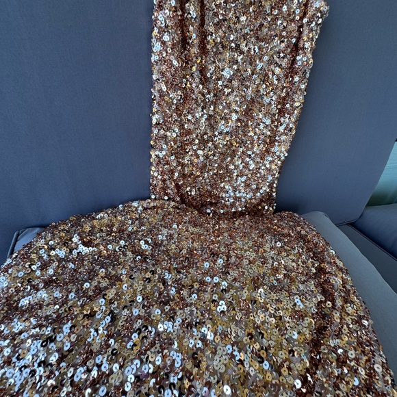 Elegant Sequin Prom Dress in Gold - Picture 9 of 12